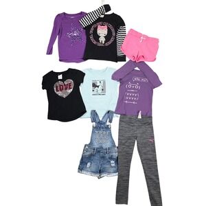 Girls XS 4/5 Clothing Lot‎ 8Pc Shirts Shorts Puma Leggings Outfit